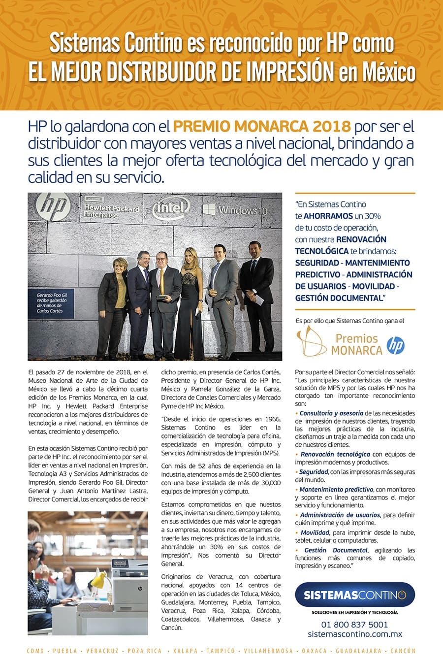 SistemasContino_Galardón Premio Monarca HP